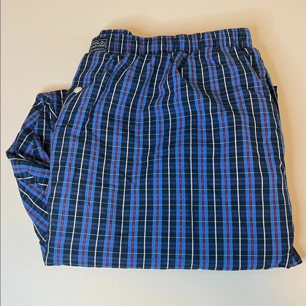 Polo Ralph Lauren Plaid Pajama Pants Blue Size XL